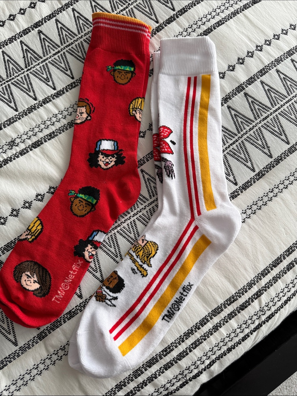Stranger Things Character Crew Socks - Red & White